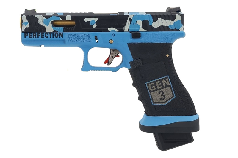 WE Glock 17V Blue Camo Full-Auto