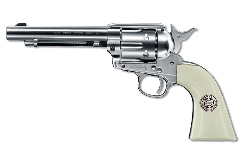 UMAREX | Colt SAA .45 Silver CO2 Metal Cowboy Police Revolver - giá 9.xxx